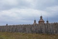 Old wooden church on the island of Khortitsa Royalty Free Stock Photo