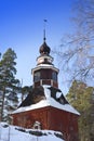 Old wooden church in the open-air museum Seurasaari island, Helsinki, Finland Royalty Free Stock Photo