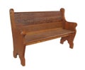 Old wooden church pew isolated. Royalty Free Stock Photo