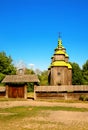 Old wooden church, Pirogovo, Kiev, Ukraine Royalty Free Stock Photo