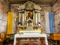 The old (1494) wooden church of St. Michael the Archangel in Ksiezy Las in Silesia, Poland Royalty Free Stock Photo