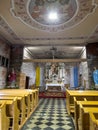 The old (1494) wooden church of St. Michael the Archangel in Ksiezy Las in Silesia, Poland Royalty Free Stock Photo