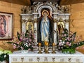 The old (1494) wooden church of St. Michael the Archangel in Ksiezy Las in Silesia, Poland Royalty Free Stock Photo