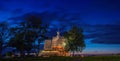 Old wooden church in Suzdal at night Royalty Free Stock Photo