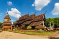 Old wooden church of Wat Lok Molee at Chiangmai Royalty Free Stock Photo