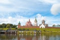 Old wooden churches in the village of Staraya Ladoga, the place of Foundation of Russia, Royalty Free Stock Photo