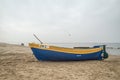 Old wooden clinker built fishboat in Jantar, northern Poland