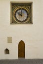 Old wooden clock of  the  Holy Spirit Church in Tallinn, Estonia Royalty Free Stock Photo