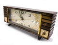 Old wooden clock telling time Royalty Free Stock Photo