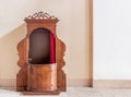 Old wooden confessional Royalty Free Stock Photo