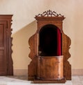 Old wooden confessional Royalty Free Stock Photo