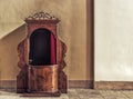 Old wooden confessional