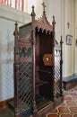 Old wooden confessional in Old Goa