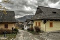 Old wooden cottages in village Vlkolinec, Slovakia