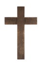 Old wooden cross isolated on white background Royalty Free Stock Photo