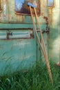 Old wooden crutch