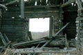 Old wooden destroyed house