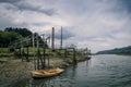 Old wooden docks in the Urdaibai Biosphere Reserve in the Basque Country