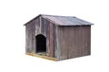 Old wooden doghouse isolated on white background Royalty Free Stock Photo
