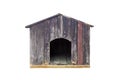 Old wooden doghouse isolated on white background Royalty Free Stock Photo