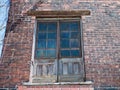 Old wooden door, abandoned building