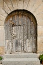 Old Wooden Door - Ainsa - Spain Royalty Free Stock Photo