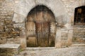 Old Wooden Door - Ainsa - Spain Royalty Free Stock Photo