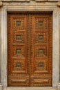 Old wooden door in Alhambra palace Royalty Free Stock Photo