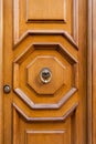 Old wooden door with brass door knocker in Rome Royalty Free Stock Photo