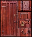 Old wooden door collage Royalty Free Stock Photo