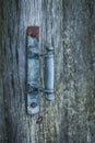 Rustic Copper Handle on a Wooden Door