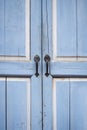 Old Wooden door with handle close up Royalty Free Stock Photo