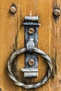 Old wooden door handle Royalty Free Stock Photo