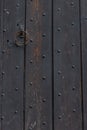 Old wooden door with handles door in vintage Chinese style. Royalty Free Stock Photo