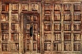 Old wooden door of the house. Vintage background. Royalty Free Stock Photo