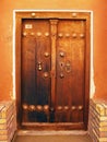 Old wooden door of an Iranian historical house