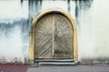 Old wooden door from medieval era found in Alsace Royalty Free Stock Photo