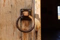 Old wooden door with a old door knob for print