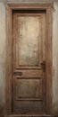 Panorama Realistic Old Wooden Door With Raw Texture And Rim Light