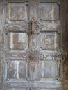 Old wooden door of the pilgrimage Church Maria Strassengel, a 14th century Gothic church in the town Judendorf Strassengel near Royalty Free Stock Photo