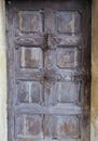 Old wooden door of the pilgrimage Church Maria Strassengel, a 14th century Gothic church in the town Judendorf Strassengel near Royalty Free Stock Photo