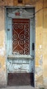 Old wooden door in ruin Royalty Free Stock Photo