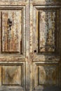 Old wooden door ruined by time