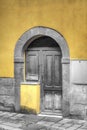 Old wooden door with selective desaturation Royalty Free Stock Photo