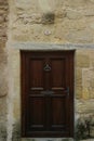 Old Wooden Door in St Emilion Royalty Free Stock Photo