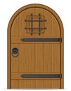 Old wooden door vector illustration