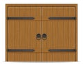 Old wooden door vector illustration