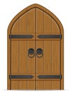 Old wooden door vector illustration