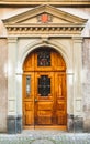 Old wooden door in Vevey, Switzerland Royalty Free Stock Photo