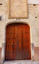 Old Wooden Door White Wall Walking Street Granada Spain Royalty Free Stock Photo